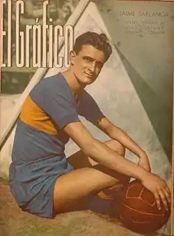 Sarlanga bij Boca in 1940 op de cover van El Gráfico