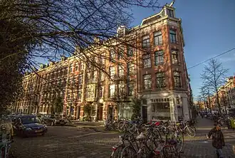 december 2015: Links Sarphatipark (straat), rechts Eerste Sweelinckstraat