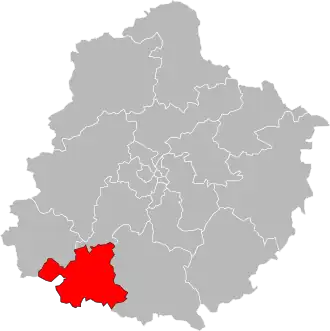 Locatie van het kanton