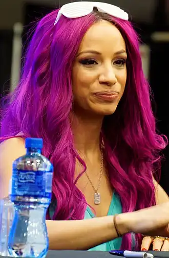 Sasha Banks bij Wrestlemania 32.