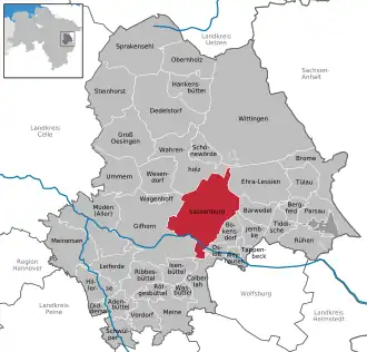 Kaart van Sassenburg