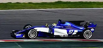 Marcus Ericsson in de C36 op het Circuit de Barcelona-Catalunya.