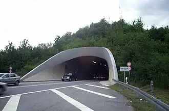 B38 bij ingang Saukopftunnel