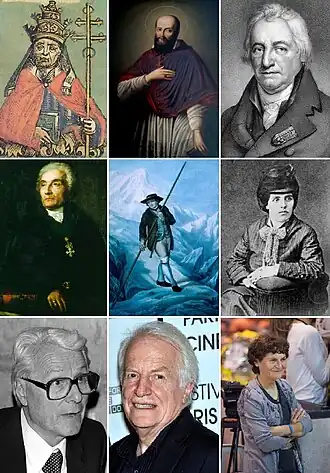 Montage met 9 prominente Savoyaarden.