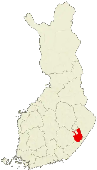 Kaart met de locatie van Savonlinna