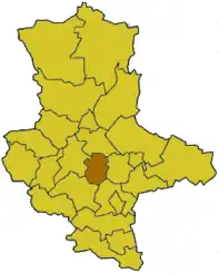 Ligging van Landkreis Bernburg in Saksen-Anhalt