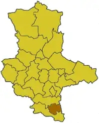 Ligging van Landkreis Weißenfels in Saksen-Anhalt