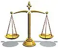Een weegschaal als symbool voor justitie
