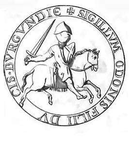 Het zegel van Odo III van Bourgondië.