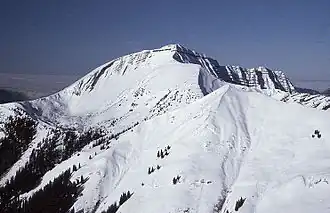 De Schafreuter in de winter, gezien vanaf de Schönalmjoch