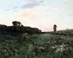 Landschap bij avondrood