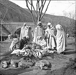 Schapenmarkt in Amoucha (Algerië), 1890