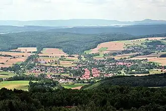 Uitzicht op Scheden vanaf de Hohe Hagen