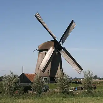 Ondermolen K met zeilen