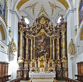 Interieur van de abdijkerk, hoogaltaar