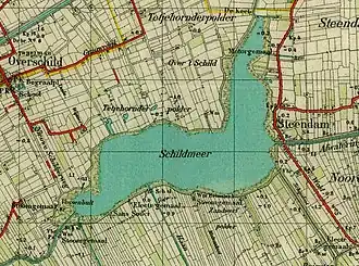 Het Schildmeer op de topografische kaart (1:50.000) van 1934