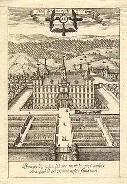 Slot Eggenberg (voor 1700) Koperets door Andreas Trost