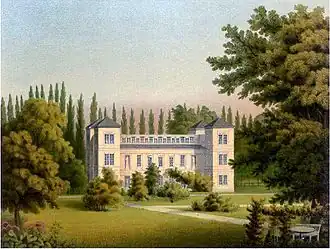 Schloss Tegel tussen 1857 en 1883