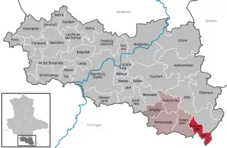 Kaart van Schnaudertal