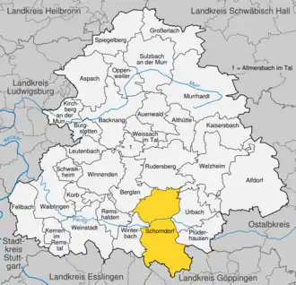 Kaart van Schorndorf (Baden-Württemberg)