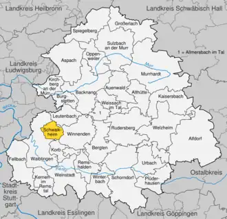 Kaart van Schwaikheim