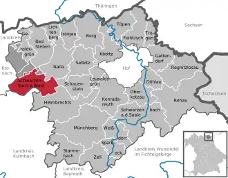 Kaart van Schwarzenbach am Wald