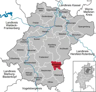 Kaart van Schwarzenborn