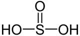 Structuurformule van zwaveligzuur
