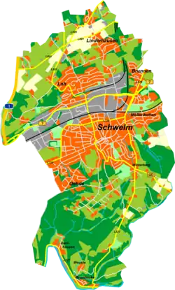 Kaart van Schwelm