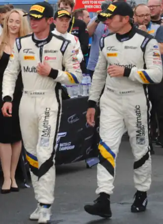 Sebastian Priaulx (links) en Scott Maxwell op Donington Park in 2019.