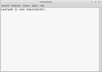 Leafpad 0.8.18 draaiende op Linux Mint 17.1 XFCE