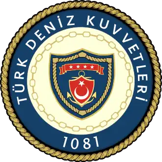 Het embleem van de Turkse marine.