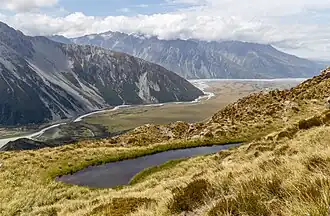 Sealy Tarns in het Nationaal park Aoraki/Mount Cook