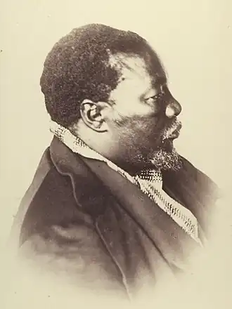 Sechele gefotografeerd door de Duitse antropoloog Gustav Fritsch in 1865 in Molepolole