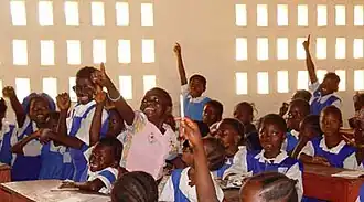 Schoolkinderen in Koidu.