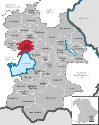 Kaart van Seeon-Seebruck