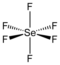 Structuurformule van seleenhexafluoride