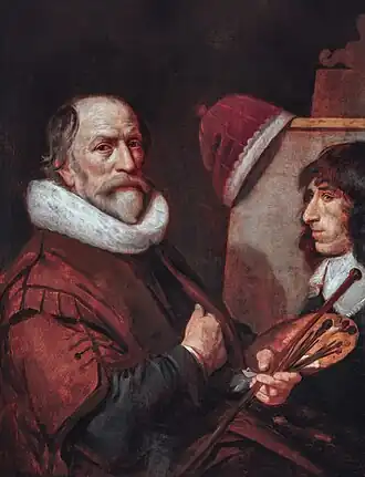 Michiel Jansz. van Mierevelt schildert zijn kleinzoon Jacob Willemsz. Delff II Zelfportret (ca.1640/41), Privécollectie
