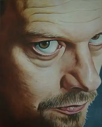 Zelfportret (2007, acryl op polyester, 100x80 cm)