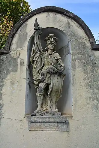 Standbeeld van Bernhard II van Baden voor de Sint-Margarethakerk van Waldkirch.