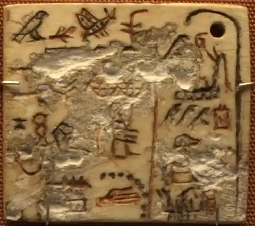 Ivoren label van Semerchet, farao van de 1e dynastie van Egypte.