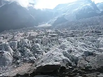 Seracs, Bossons-gletsjer, zuidoostelijk Frankrijk