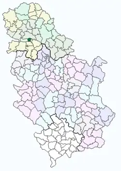 Locatie van de gemeente Petrovaradin in Servië