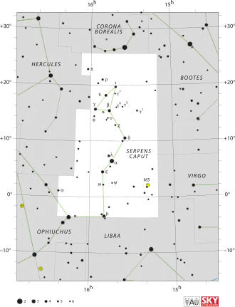 Gamma Serpentis is de ster gamma van het sterrenbeeld Slang (Serpens)