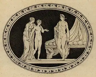 Servilia presenteert haar dochter Junia Tertia aan Julius Caesar