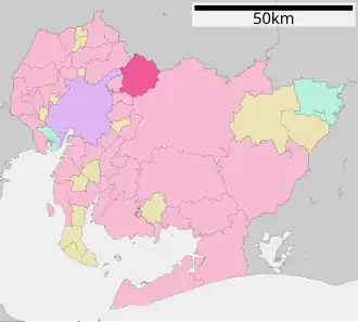 Situering van Seto in de prefectuur Aichi