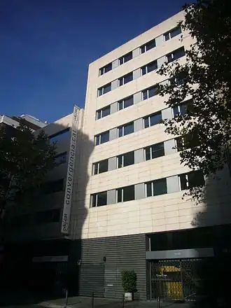 Zetel van CDC in carrer Còrsega in Barcelona