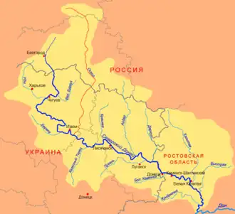 Oskol / Oskil (in het rood)