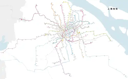 Netwerkkaart van de Metro van Shanghai
