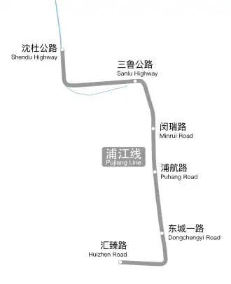 Pujiang Line op de kaart